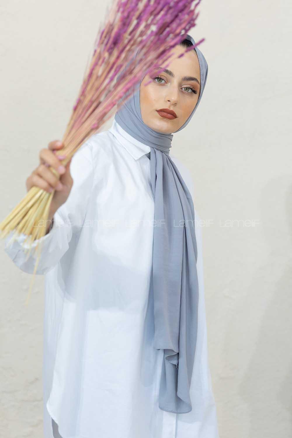 Modalamelif Açık Gri Restal Şal