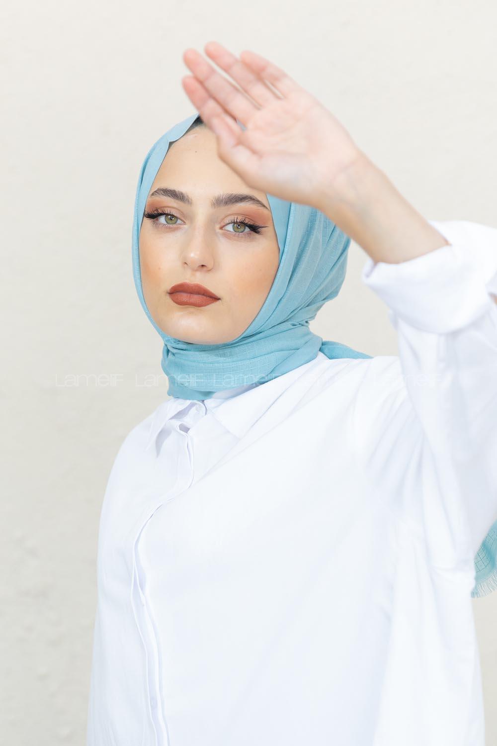 Modalamelif Bebe Mavi Pötikare Şal