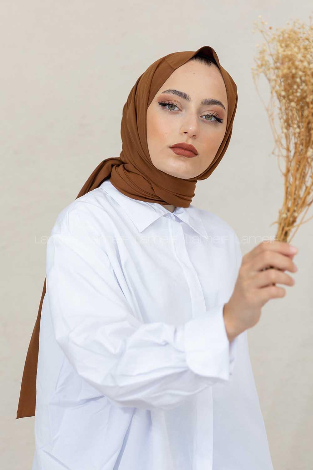 Modalamelif Çikolata Kahve Viola Şal