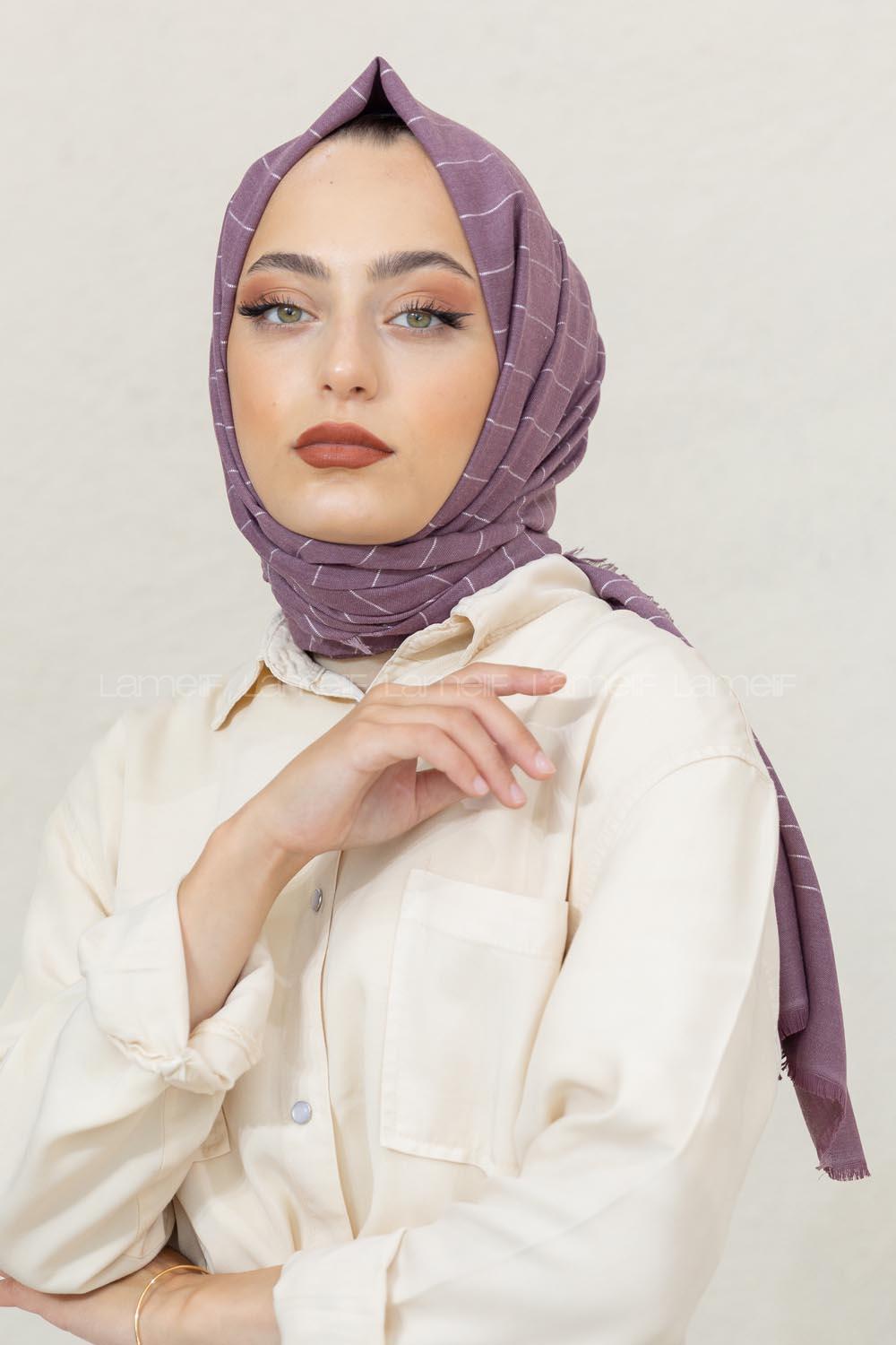 Modalamelif Eflatun Line Şal