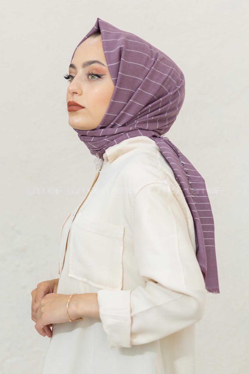 Modalamelif Eflatun Line Şal