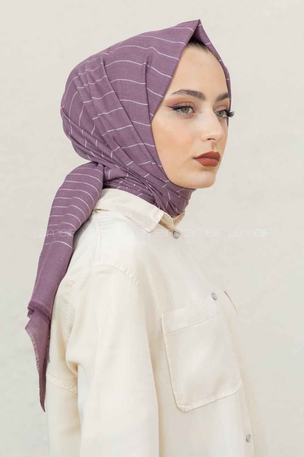 Modalamelif Eflatun Line Şal