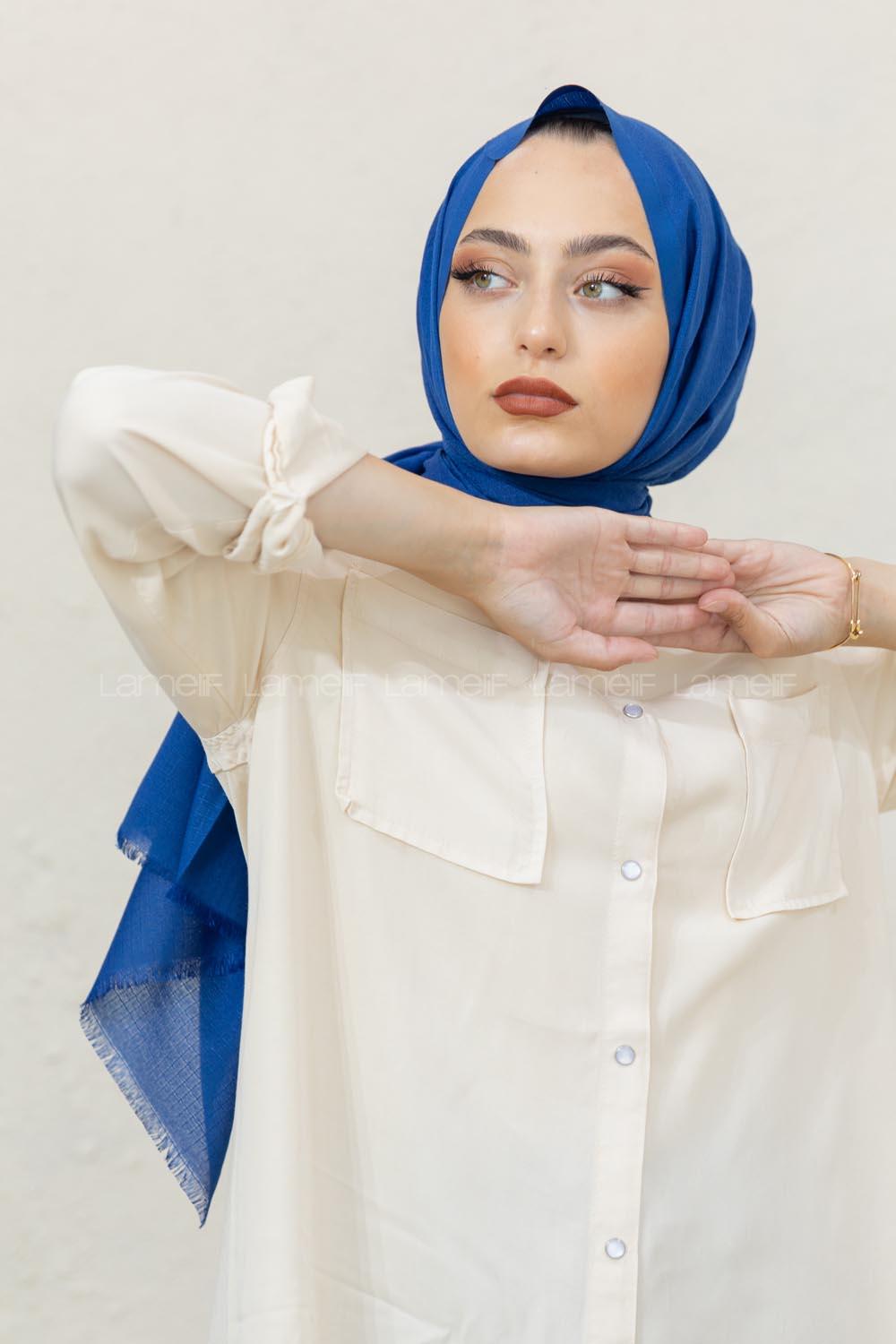 Modalamelif Gece Mavisi Pötikare Şal