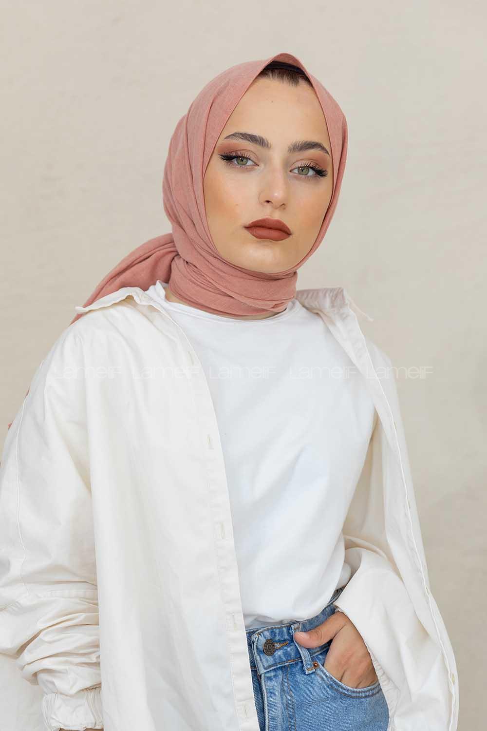 Modalamelif Gül Rengi %100 Cotton Şal