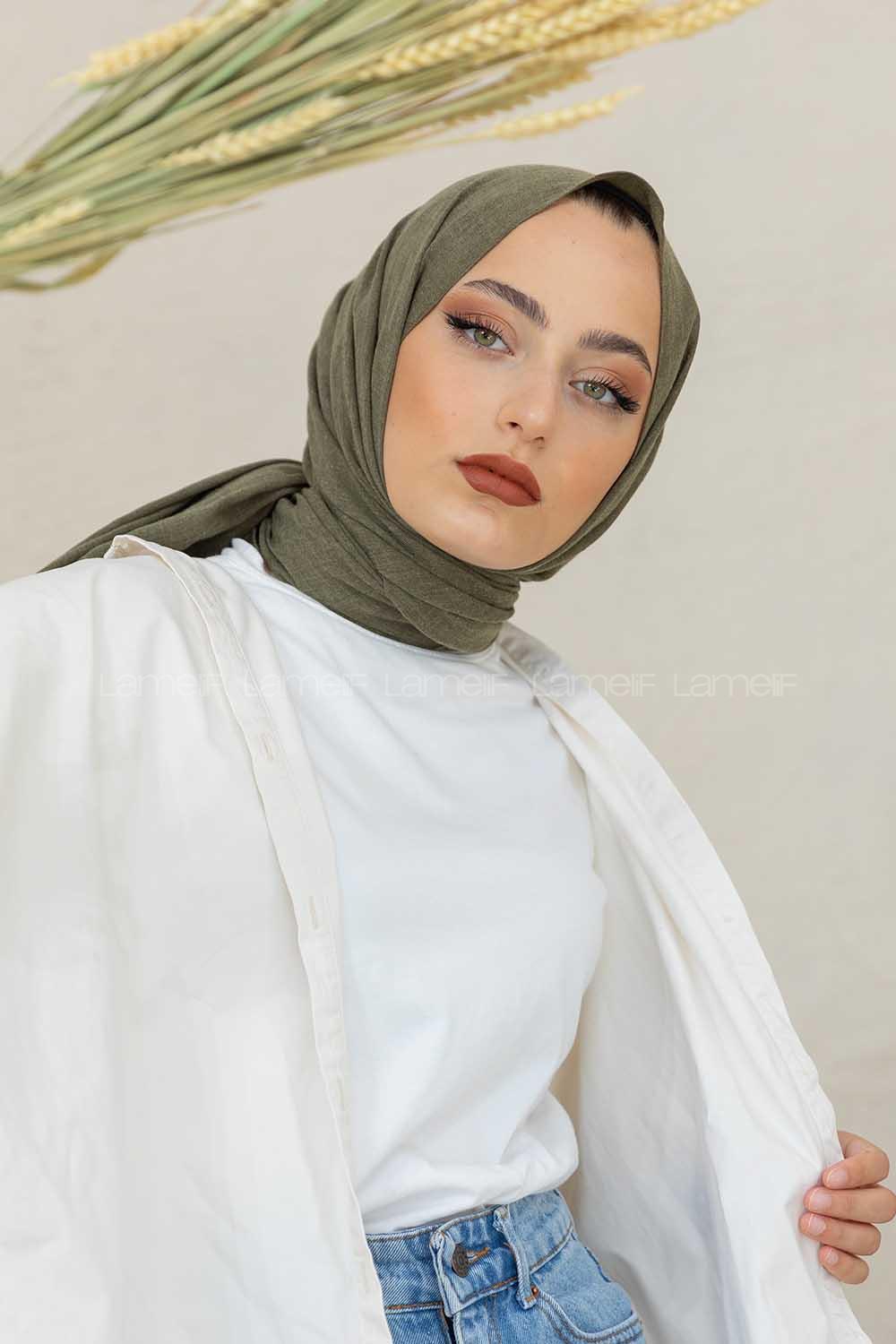 Modalamelif Haki %100 Cotton Şal