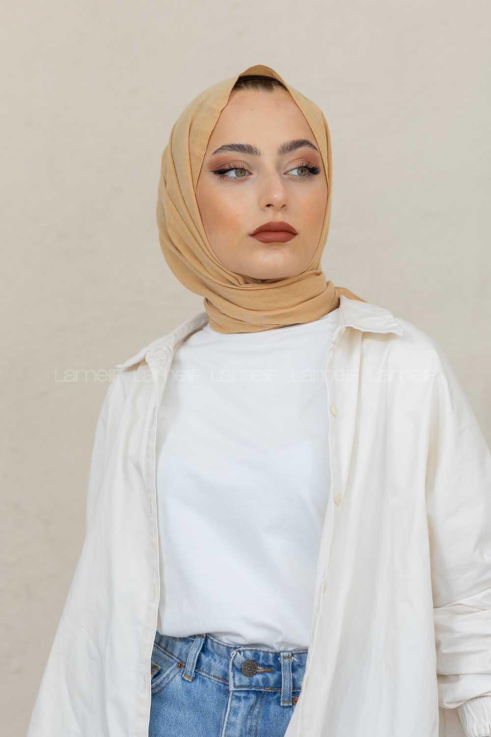 Modalamelif Hardal %100 Cotton Şal