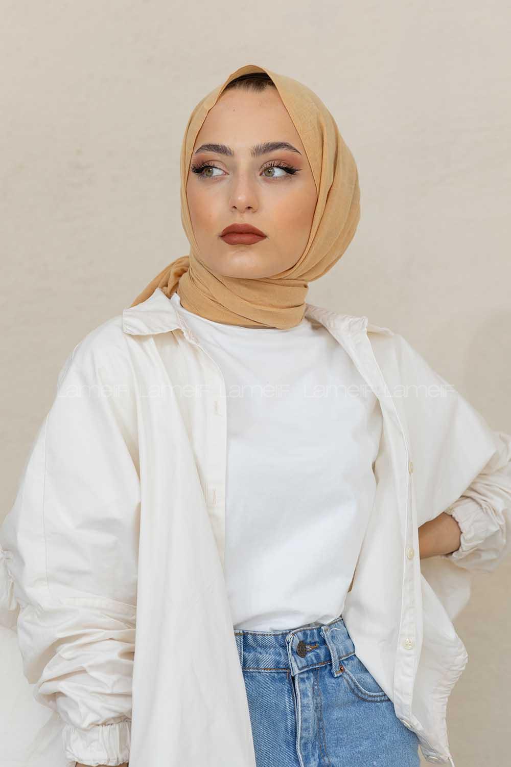 Modalamelif Hardal %100 Cotton Şal