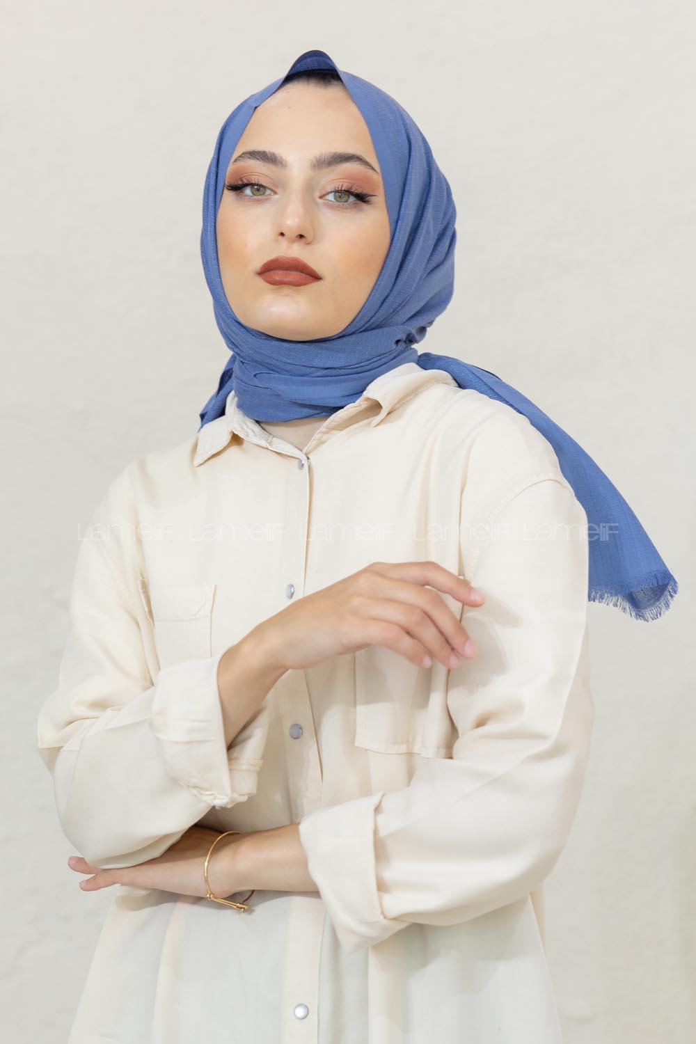 Modalamelif İndigo Pötikare Şal