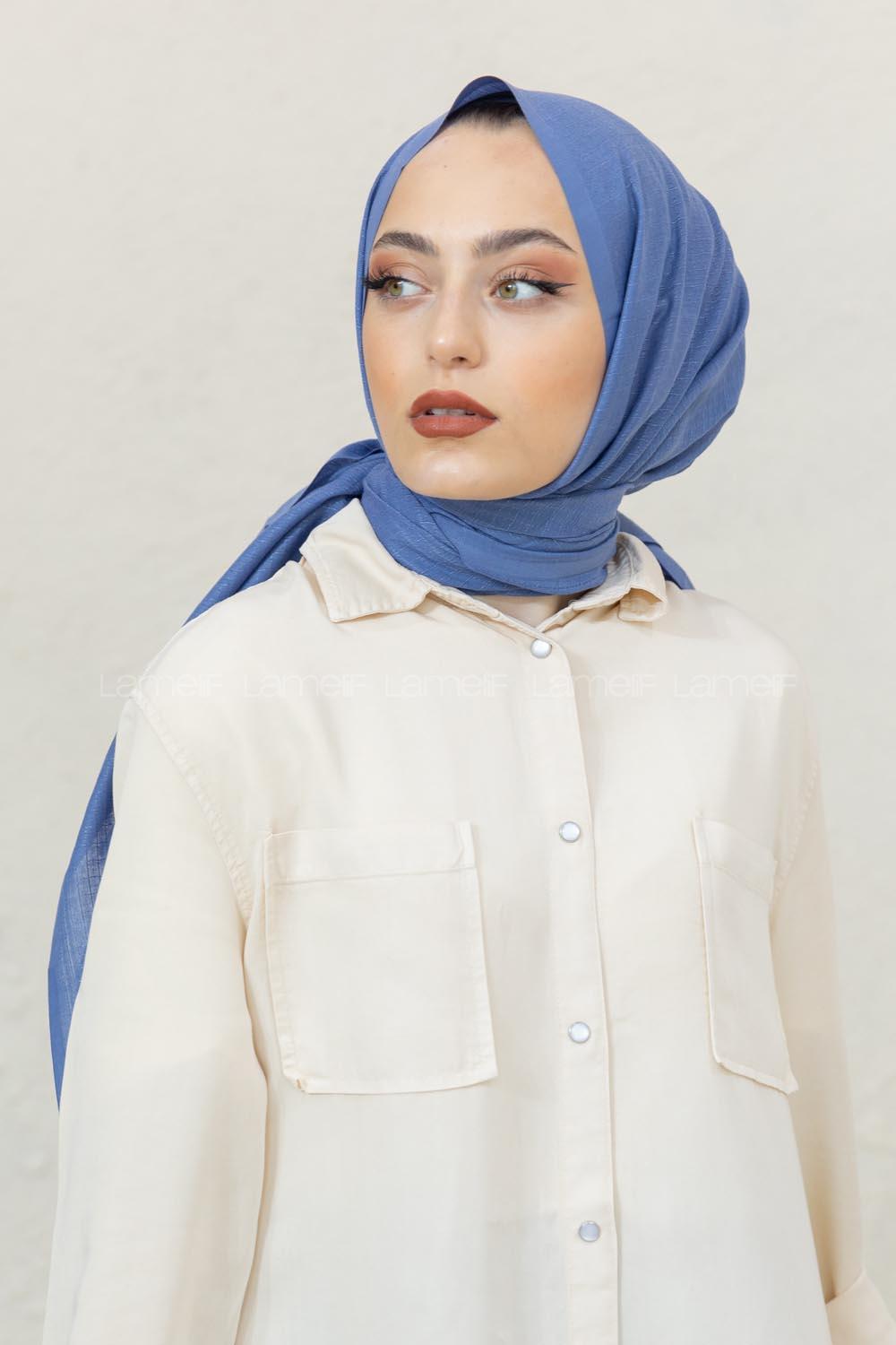 Modalamelif İndigo Pötikare Şal