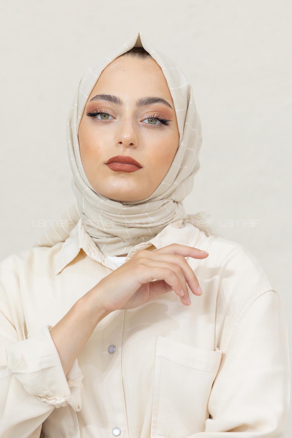 Modalamelif Krem Line Şal