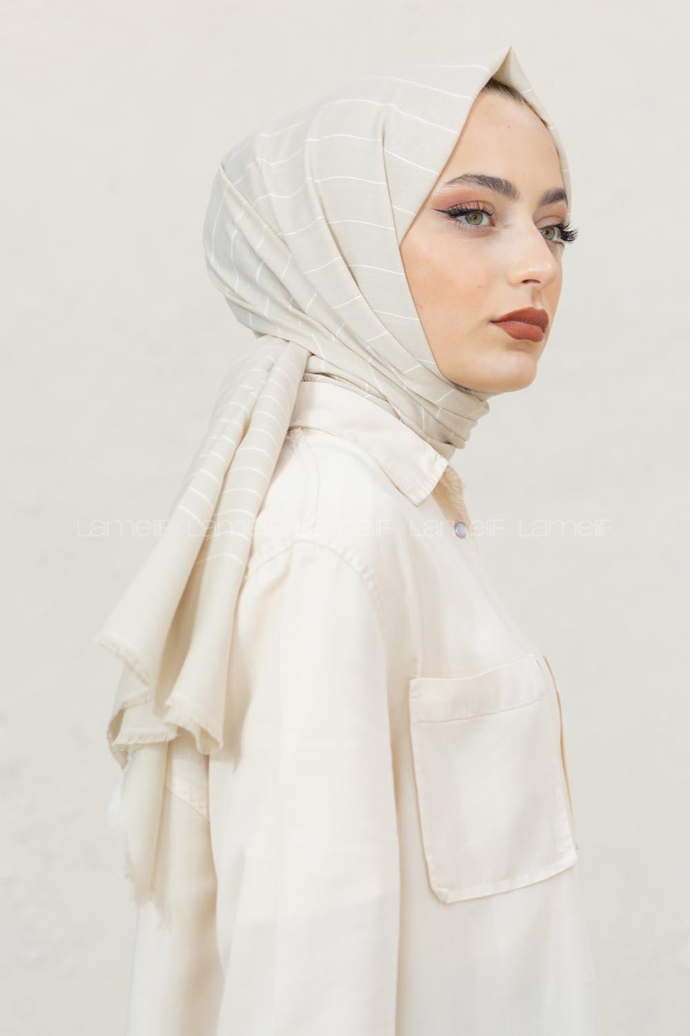 Modalamelif Krem Line Şal