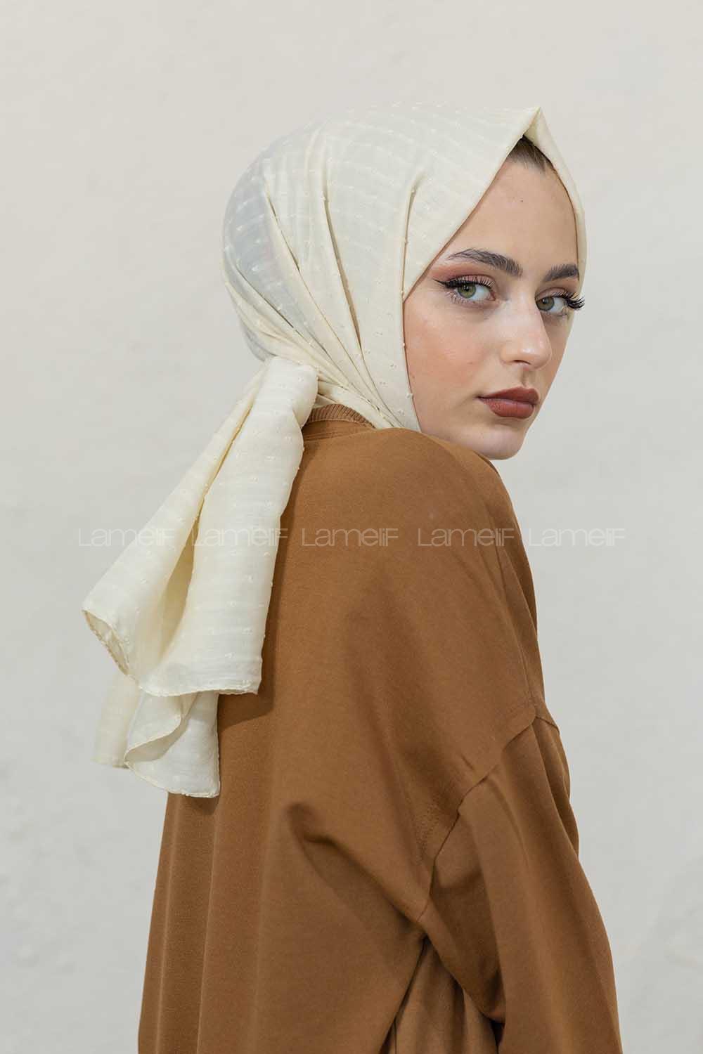 Modalamelif Krem Lüks Ponpon Şal