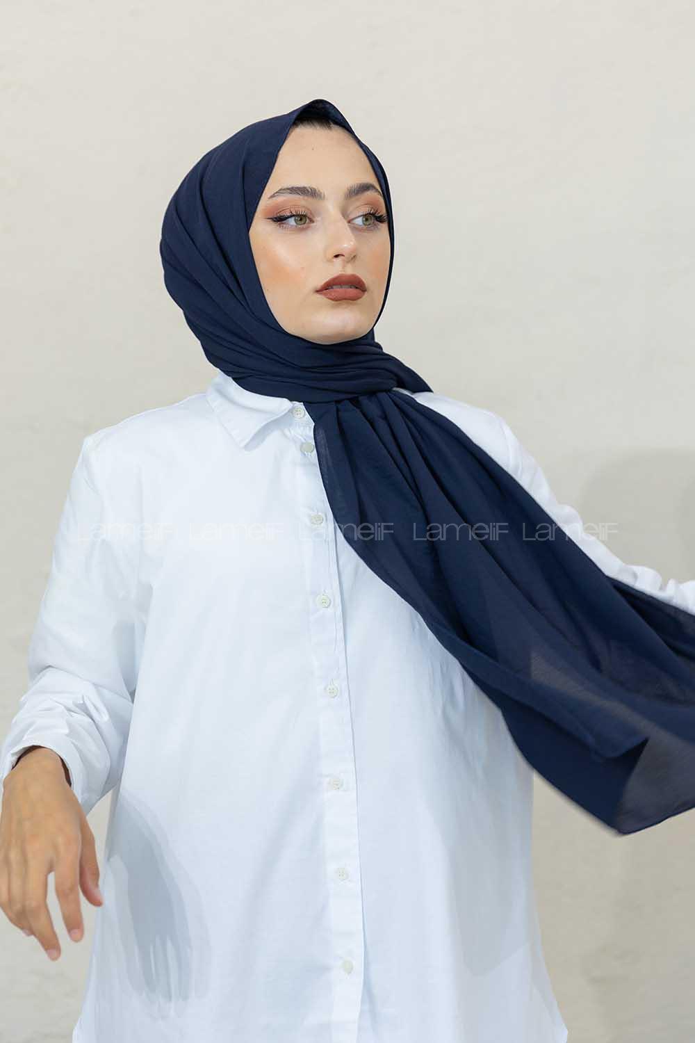 Modalamelif Lacivert Restal Şal