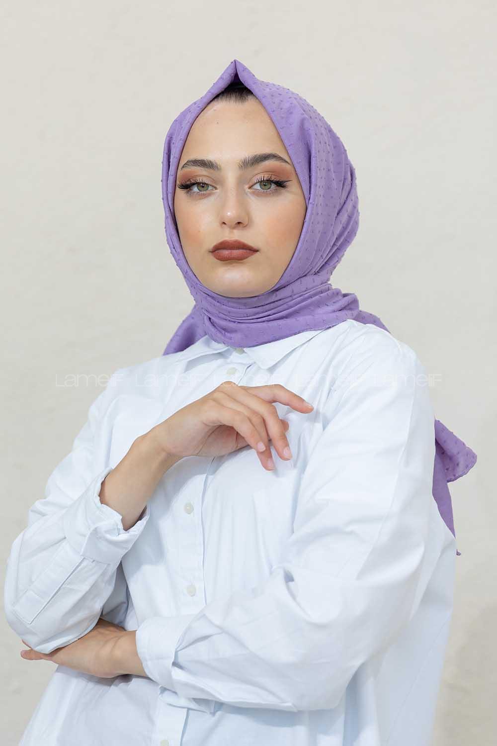 Modalamelif Lila Lüks Ponpon Şal