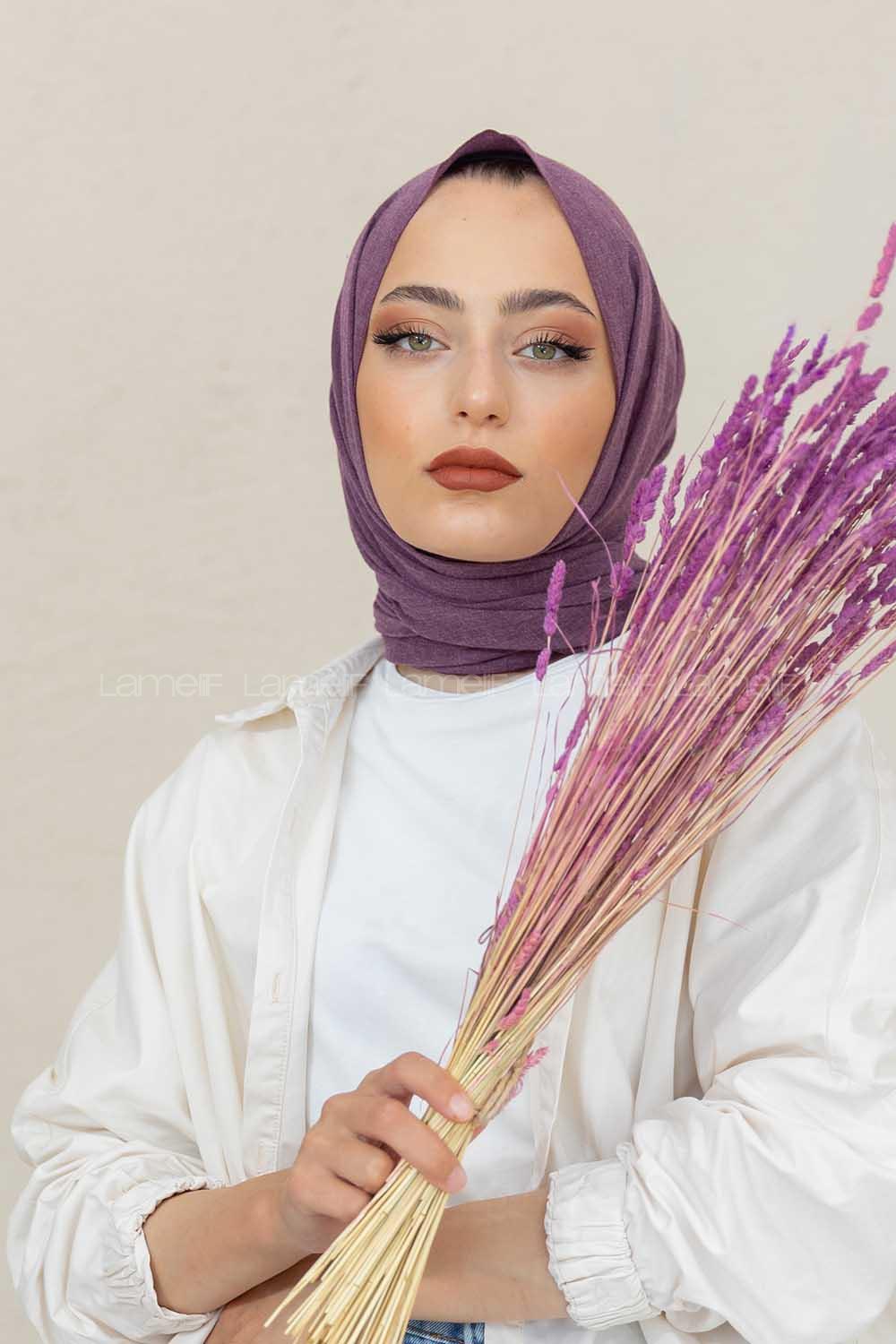 Modalamelif Mor %100 Cotton Şal