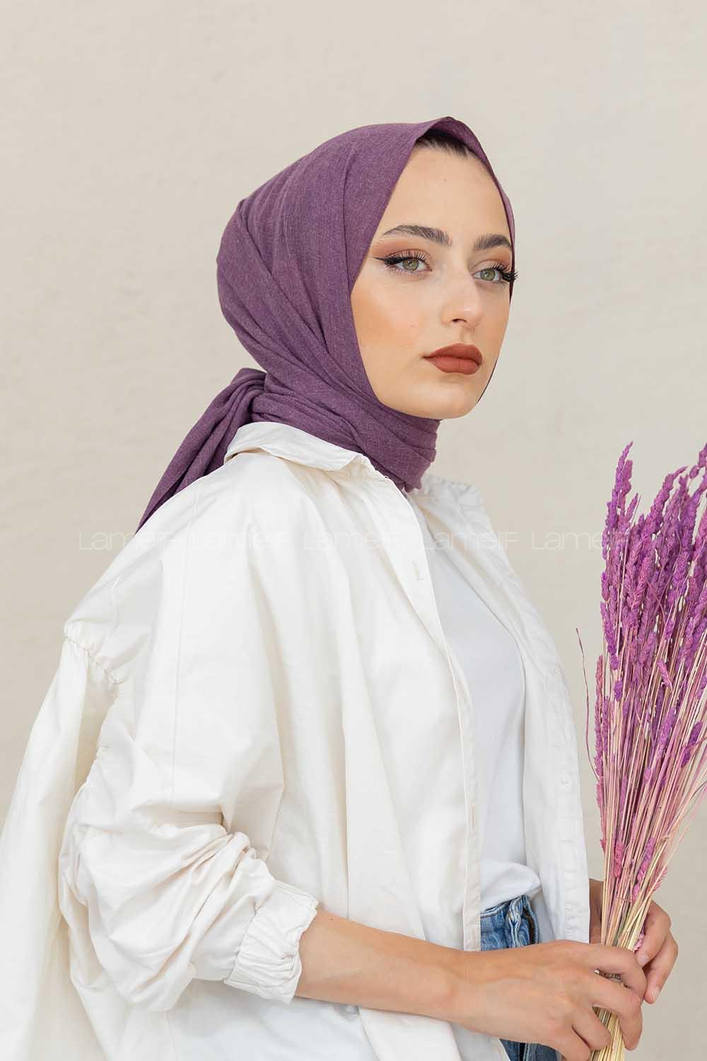 Modalamelif Mor %100 Cotton Şal
