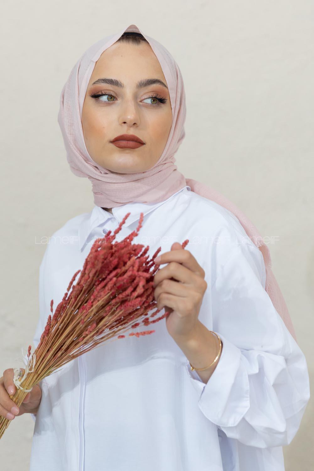 Modalamelif Pastel Pudra Pötikare Şal