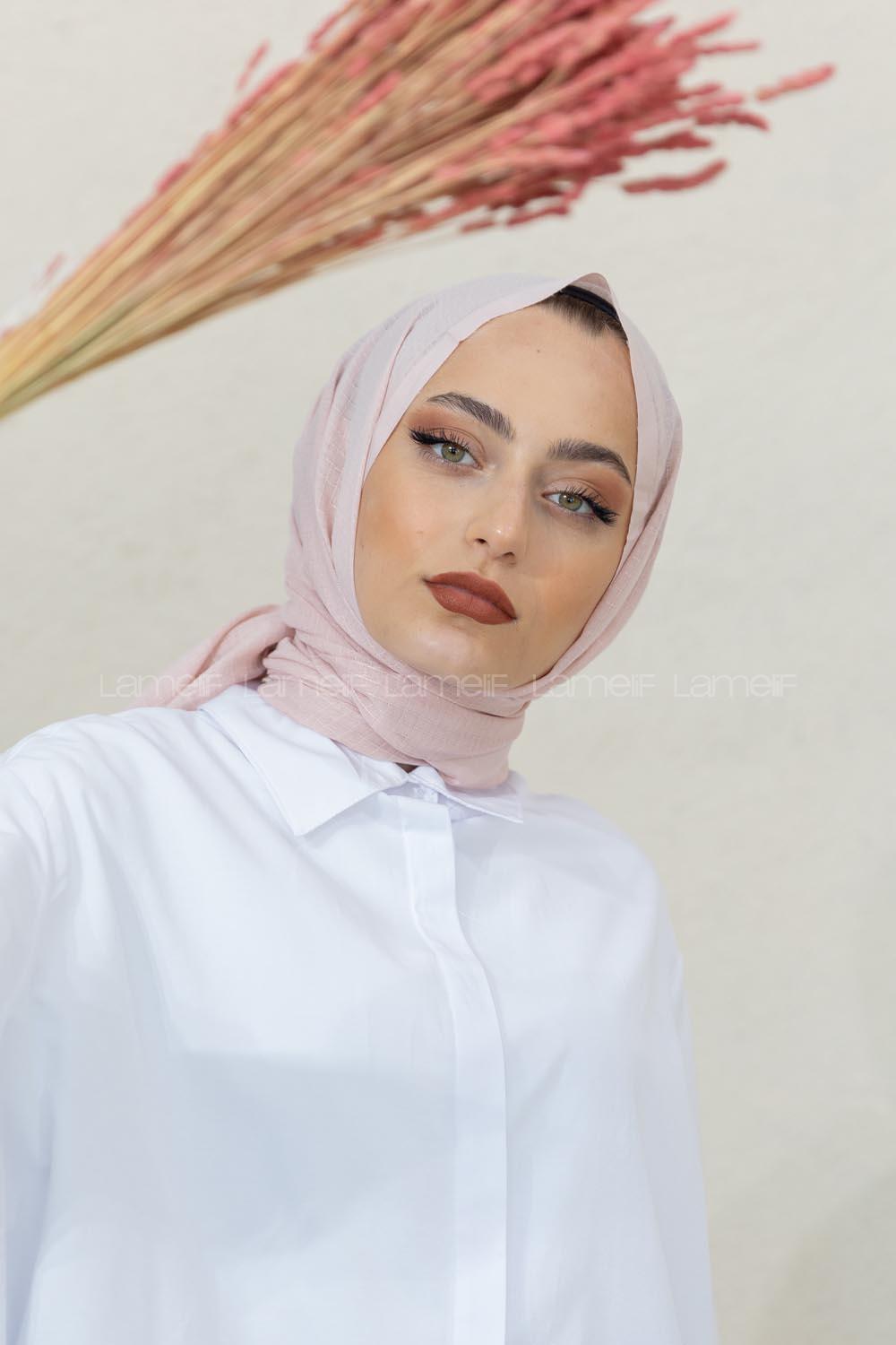 Modalamelif Pastel Pudra Pötikare Şal