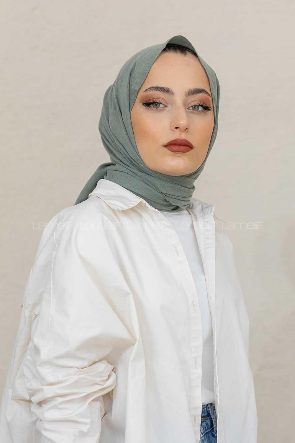 Modalamelif Pastel Yeşil %100 Cotton Şal