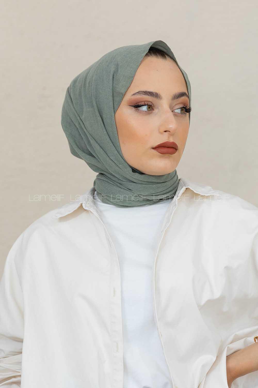 Modalamelif Pastel Yeşil %100 Cotton Şal