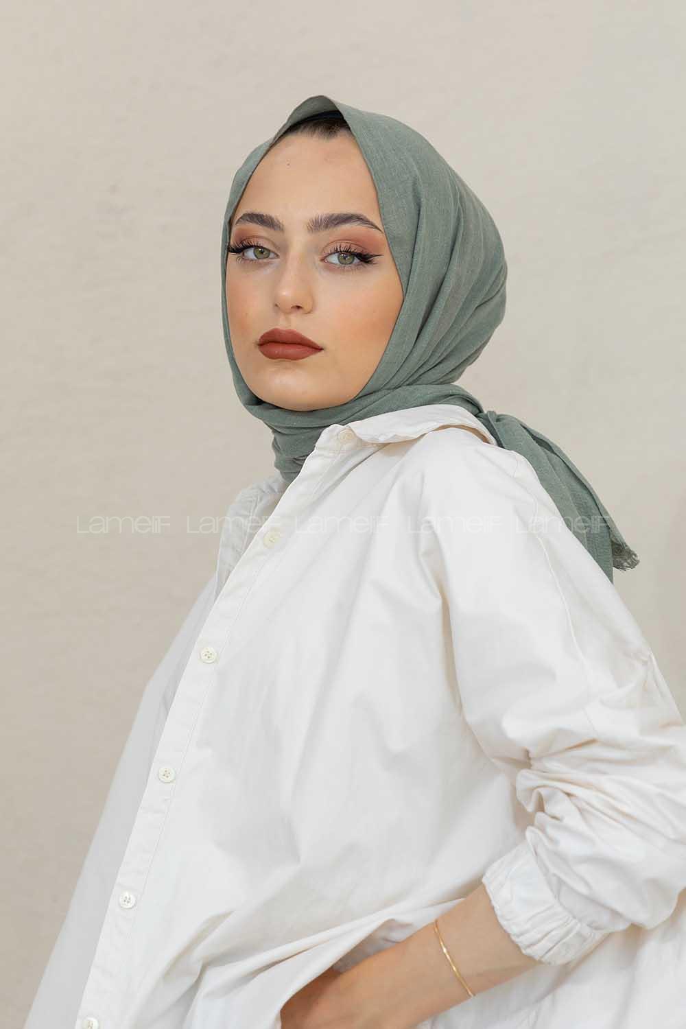 Modalamelif Pastel Yeşil %100 Cotton Şal