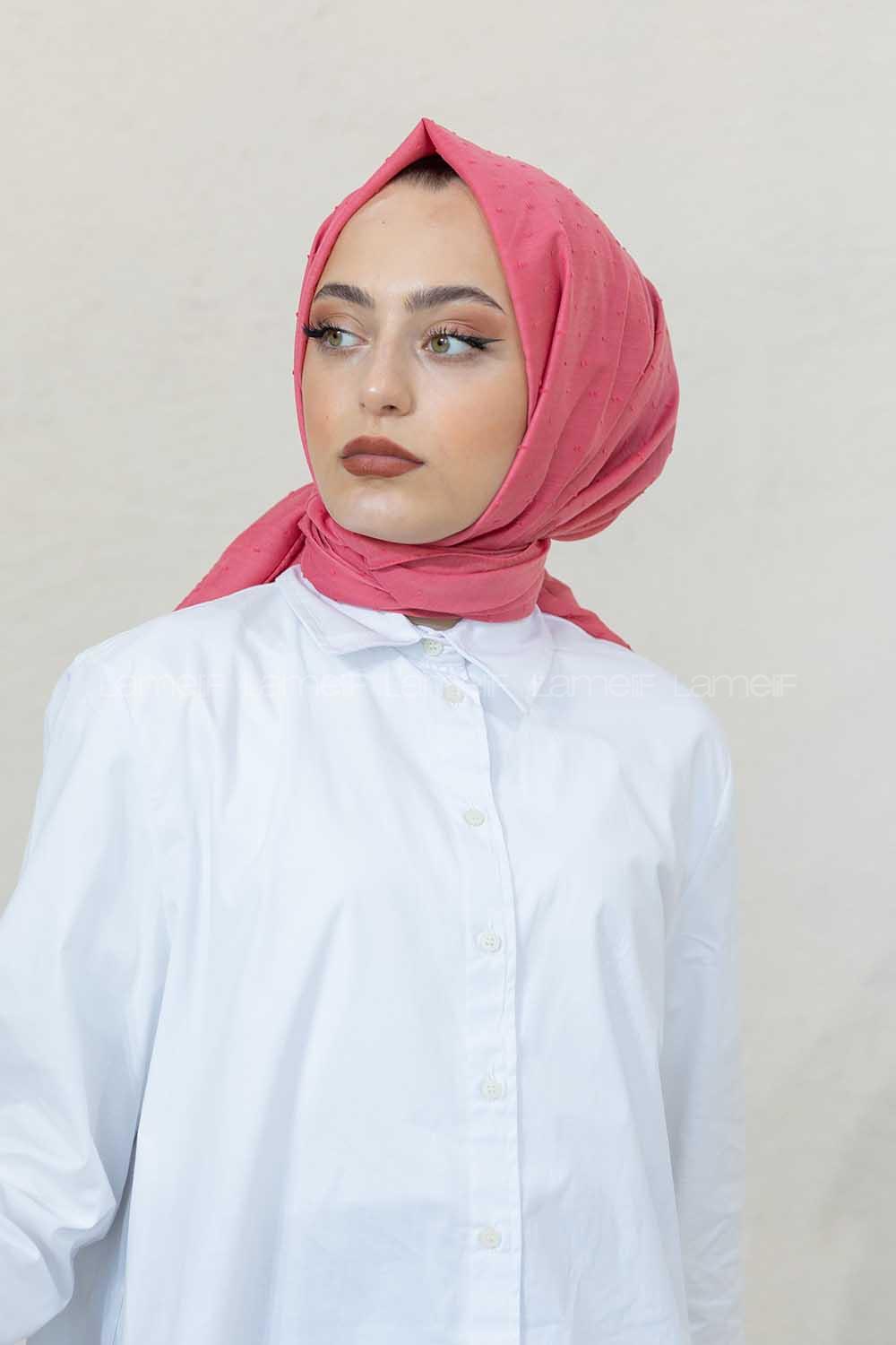 Modalamelif Şeker Pembe Lüks Ponpon Şal