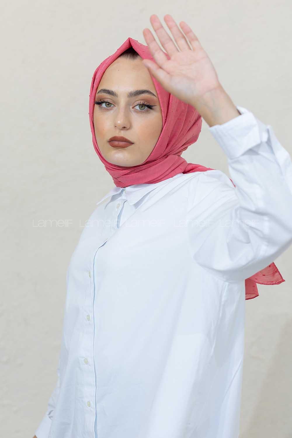 Modalamelif Şeker Pembe Lüks Ponpon Şal