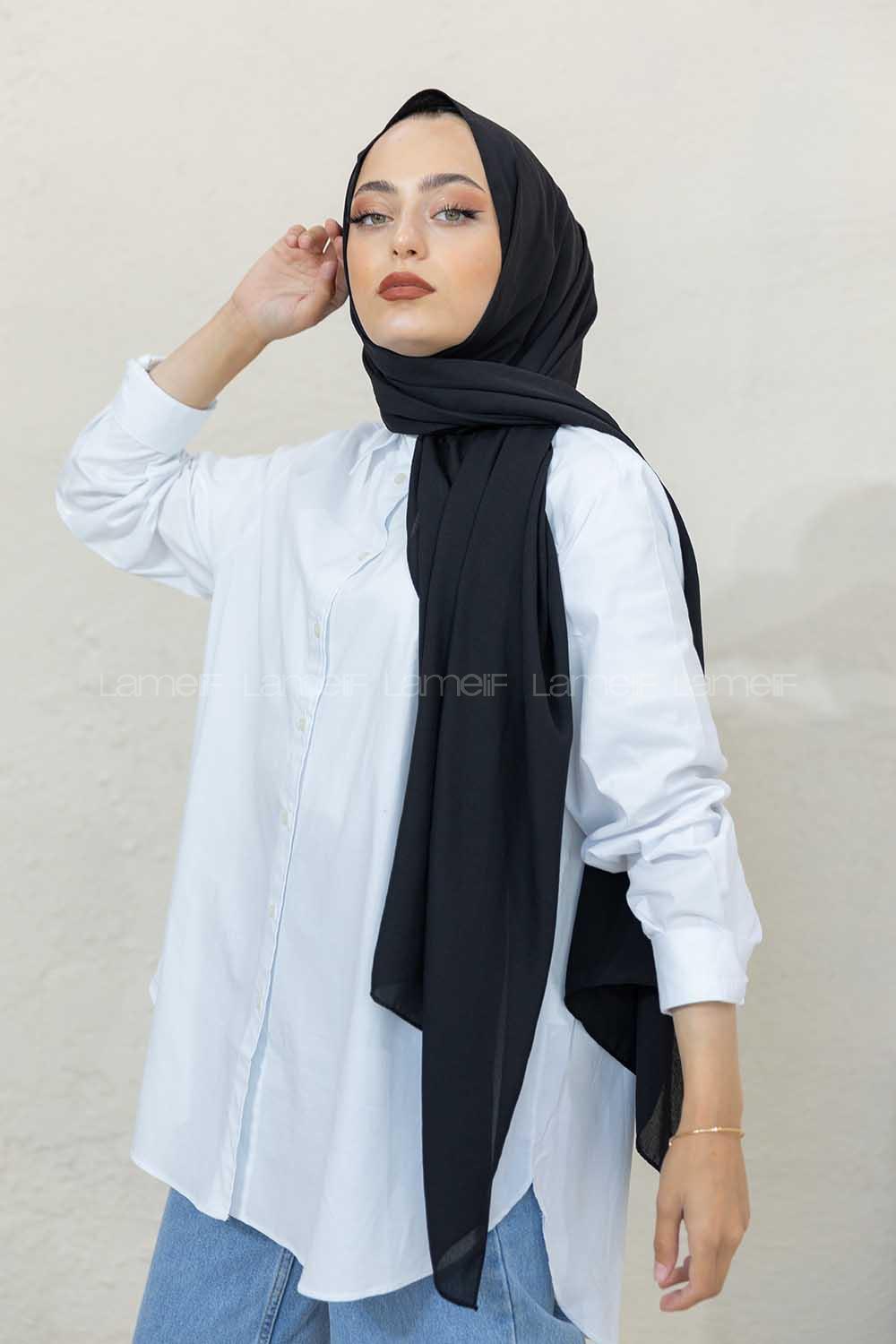 Modalamelif Siyah Restal Şal