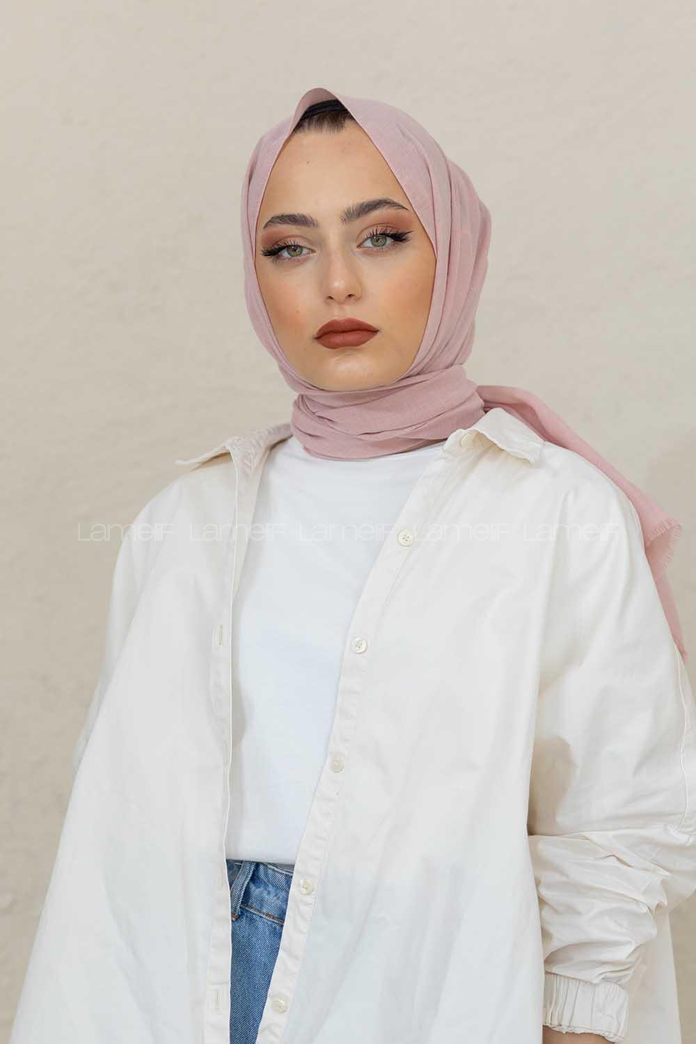 Modalamelif Soft Pudra %100 Cotton Şal