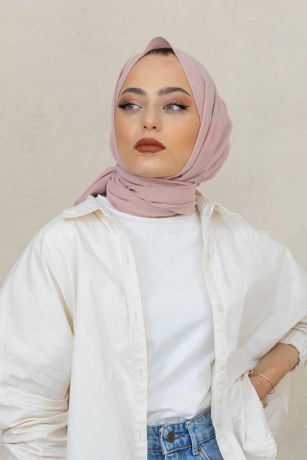Modalamelif Soft Pudra %100 Cotton Şal