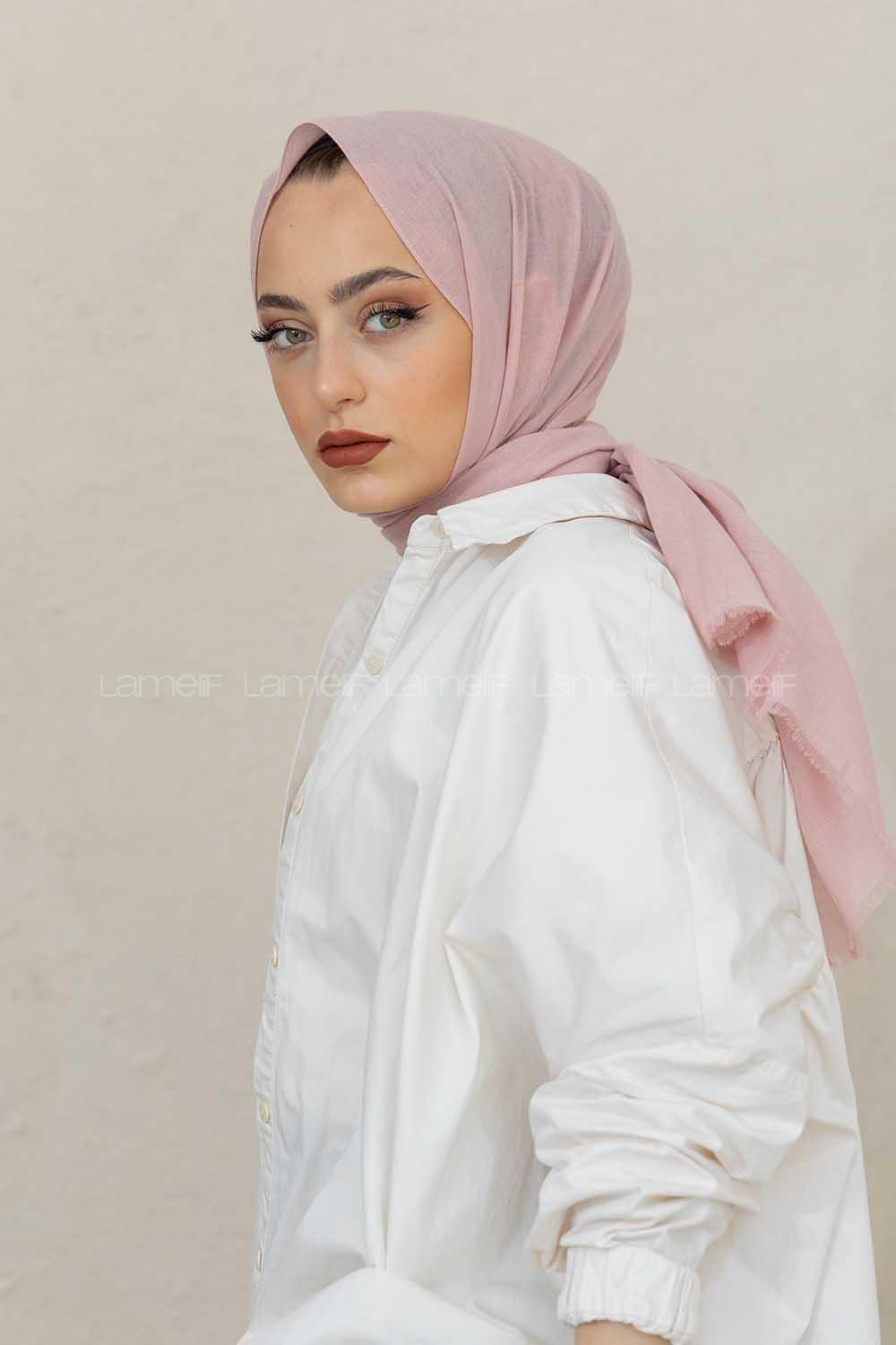 Modalamelif Soft Pudra %100 Cotton Şal