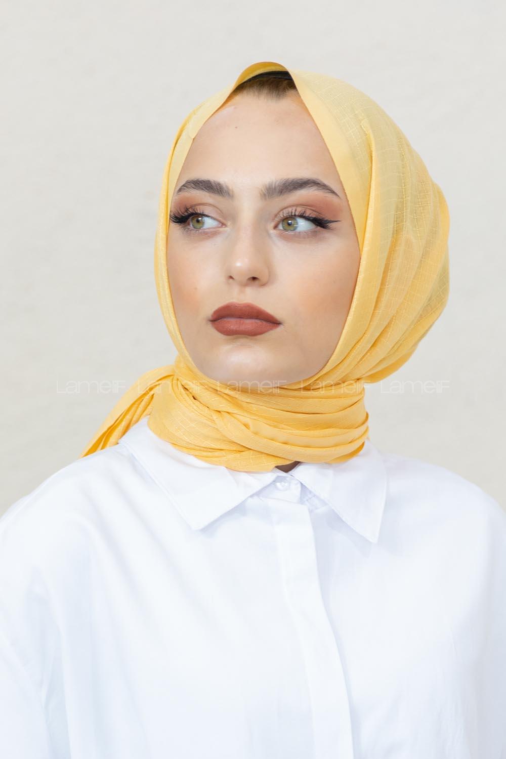 Modalamelif Soft Sarı Pötikare Şal