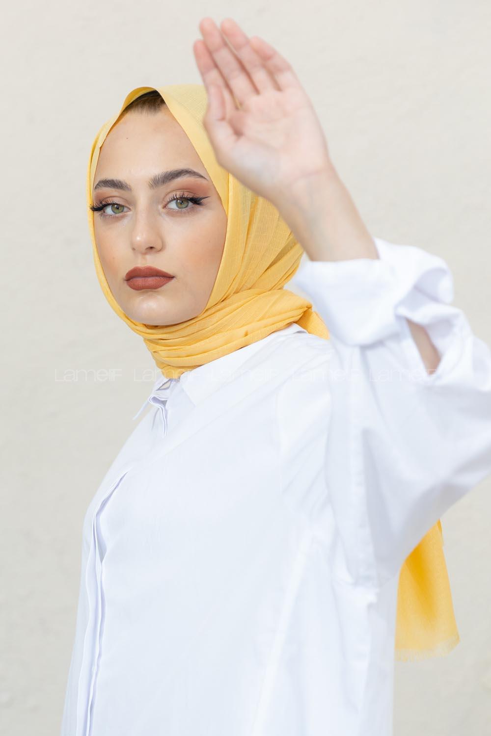 Modalamelif Soft Sarı Pötikare Şal