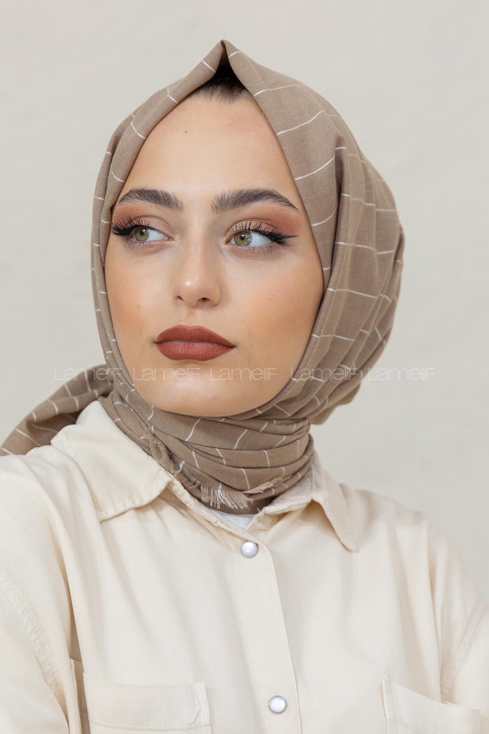 Modalamelif Sütlü Kahve Line Şal