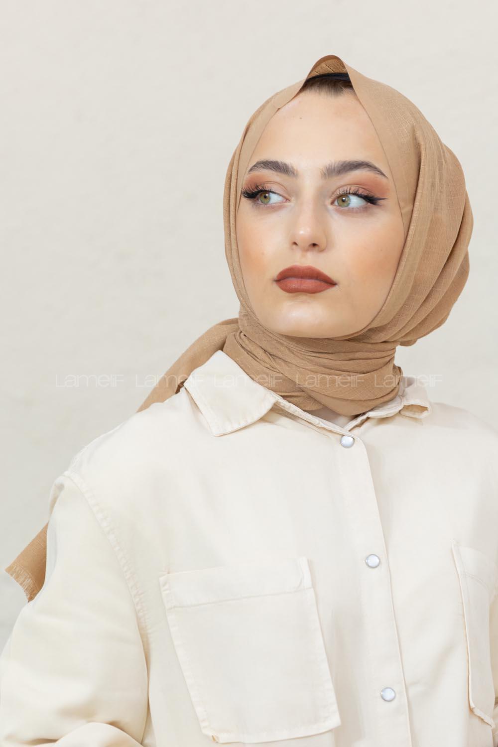 Modalamelif Sütlü Kahve Pötikare Şal