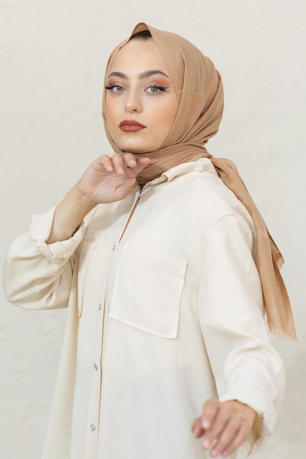 Modalamelif Sütlü Kahve Pötikare Şal