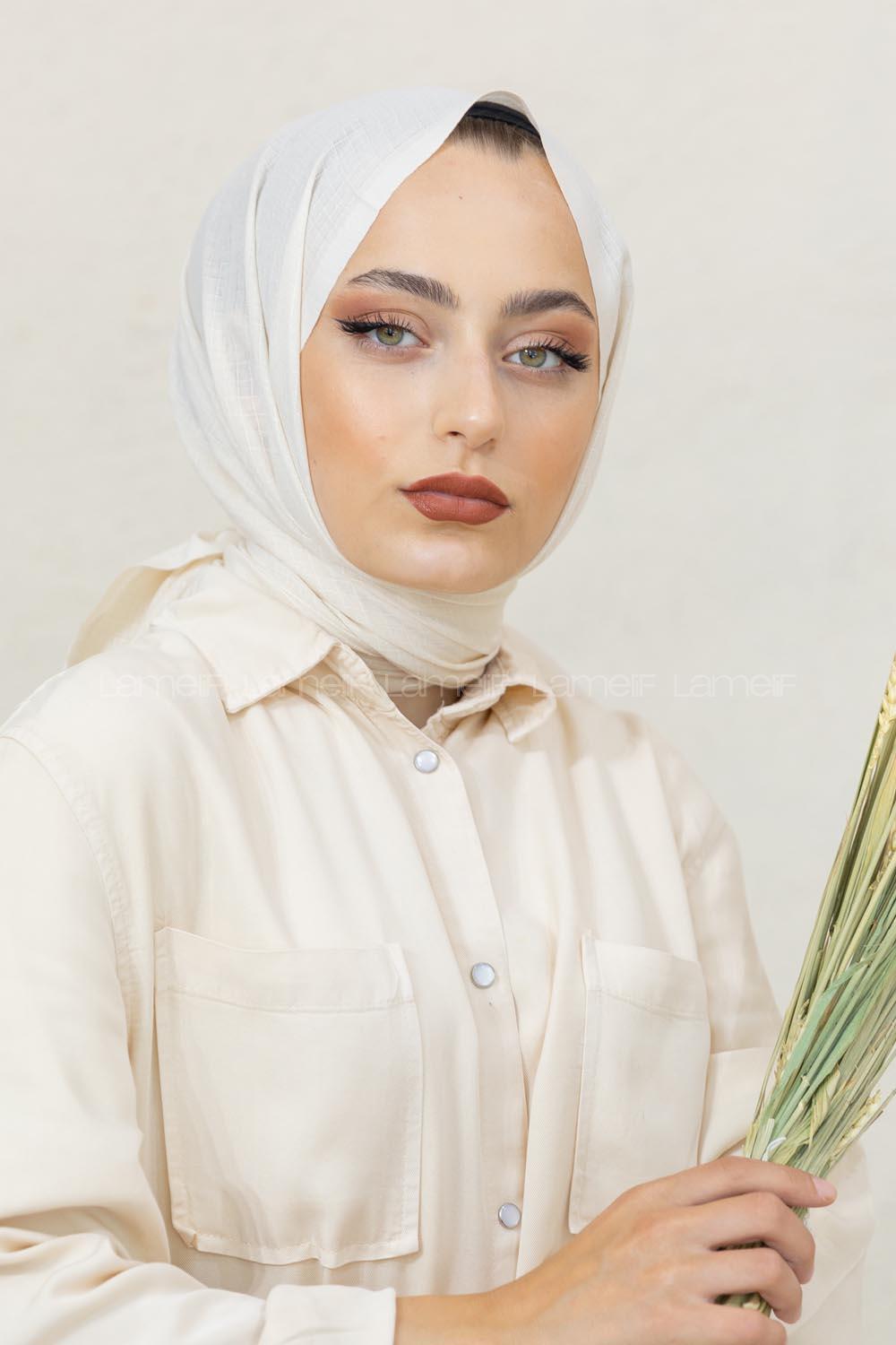 Modalamelif Taş Rengi Pötikare Şal