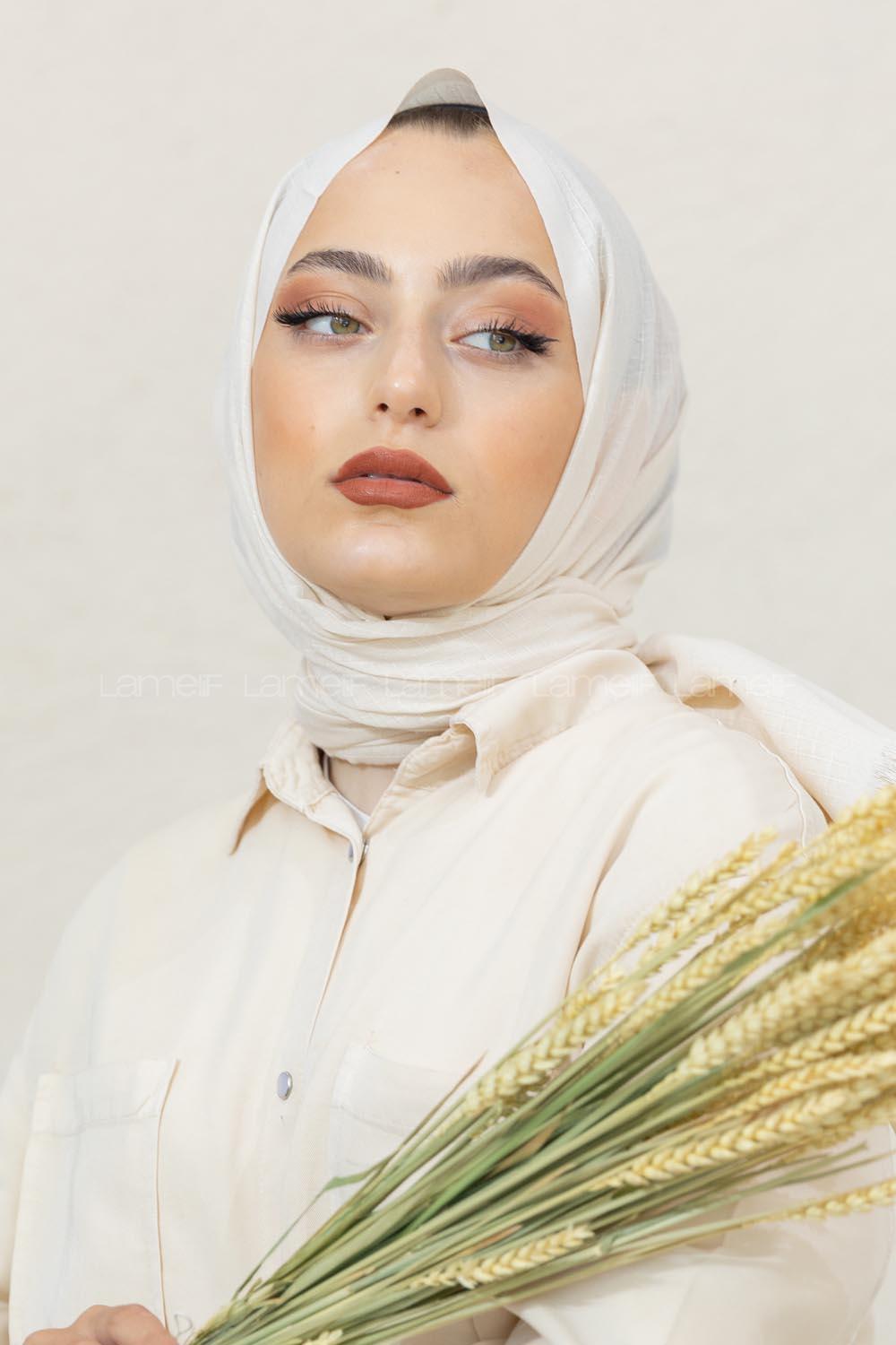 Modalamelif Taş Rengi Pötikare Şal