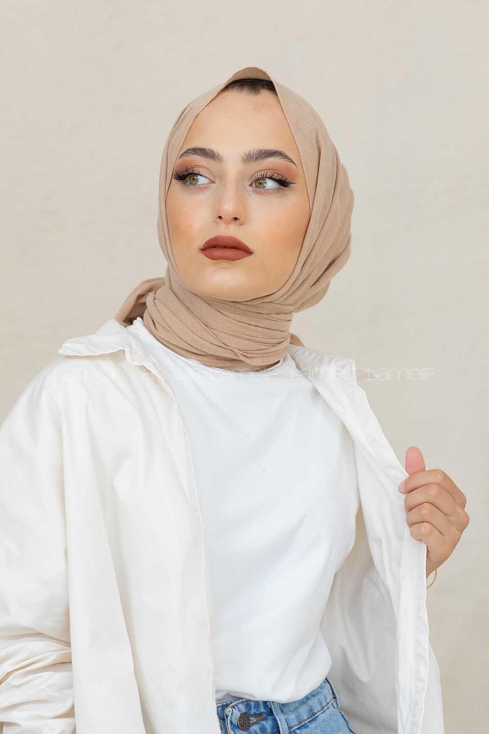 Modalamelif Sütlü Kahve %100 Cotton Şal