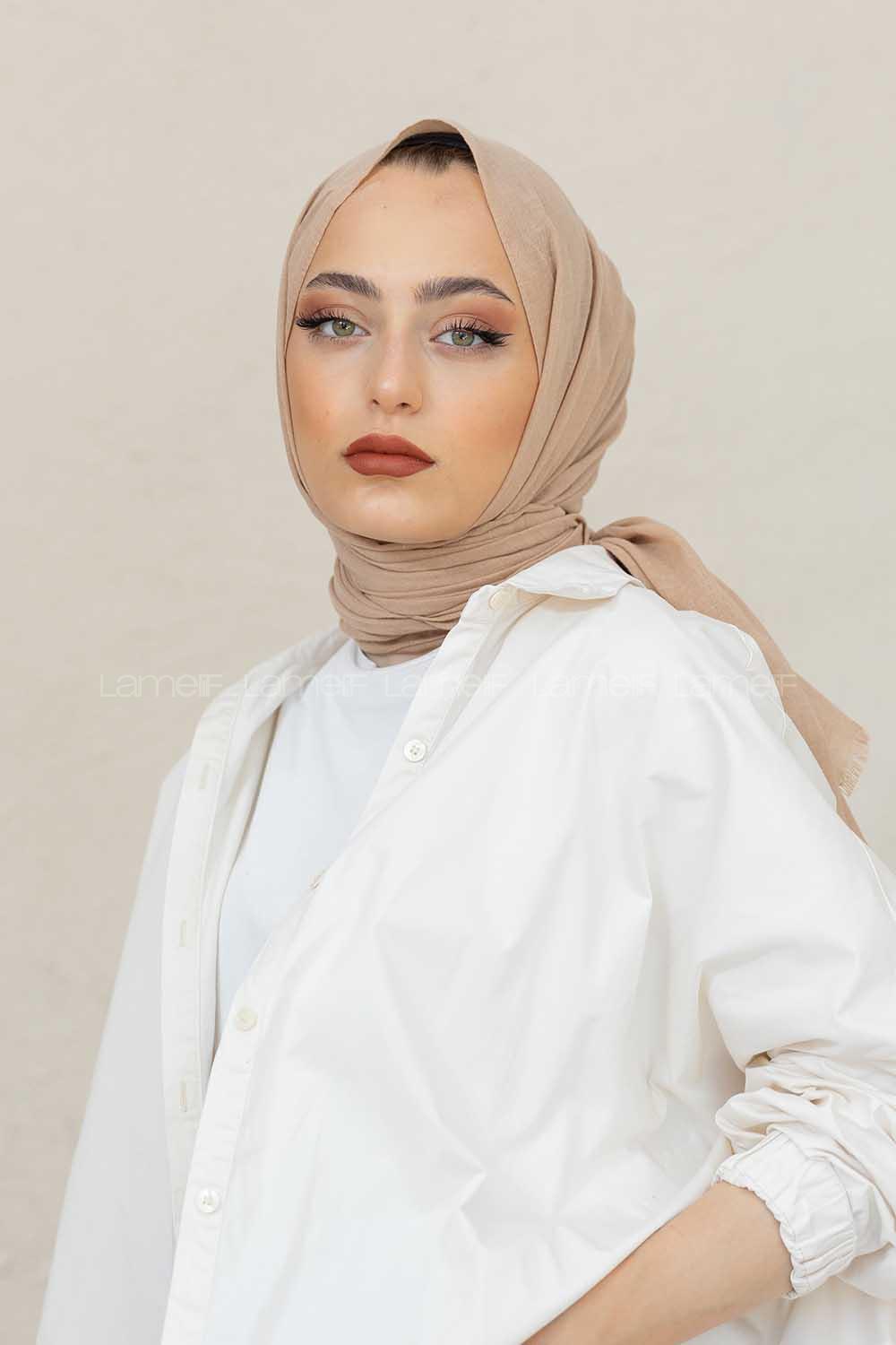 Modalamelif Sütlü Kahve %100 Cotton Şal