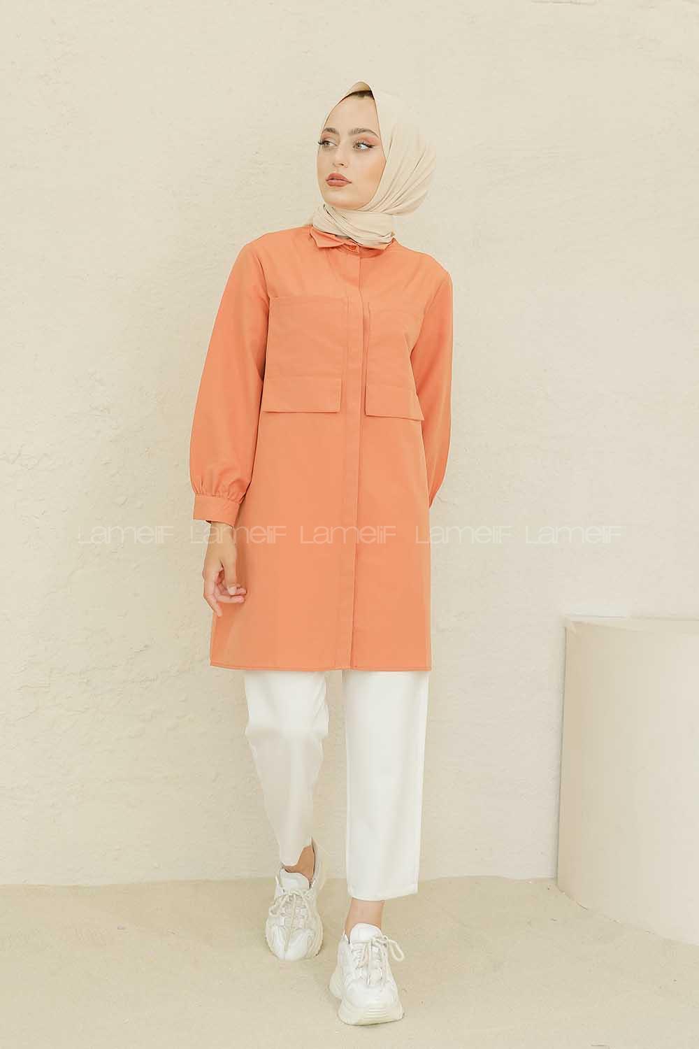 Modalamelif Çift Cepli Tunik Kiremit