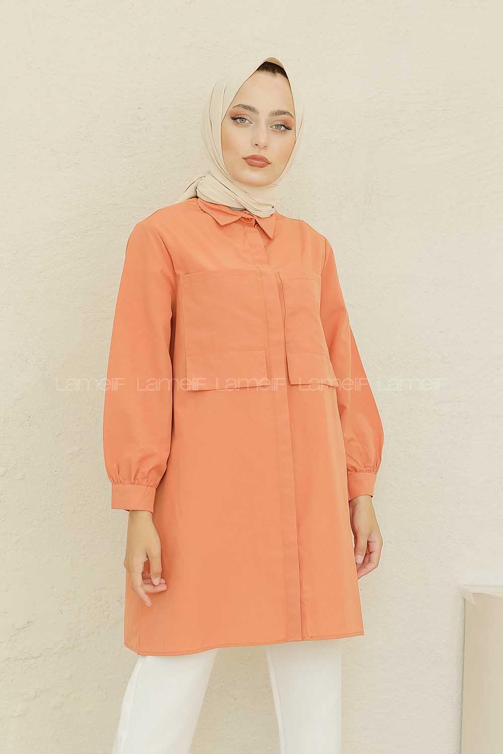 Modalamelif Çift Cepli Tunik Kiremit