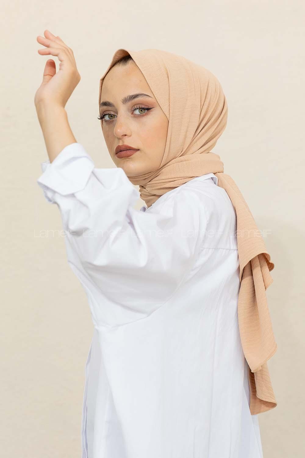 Modalamelif Keten Caz Şal Karamel