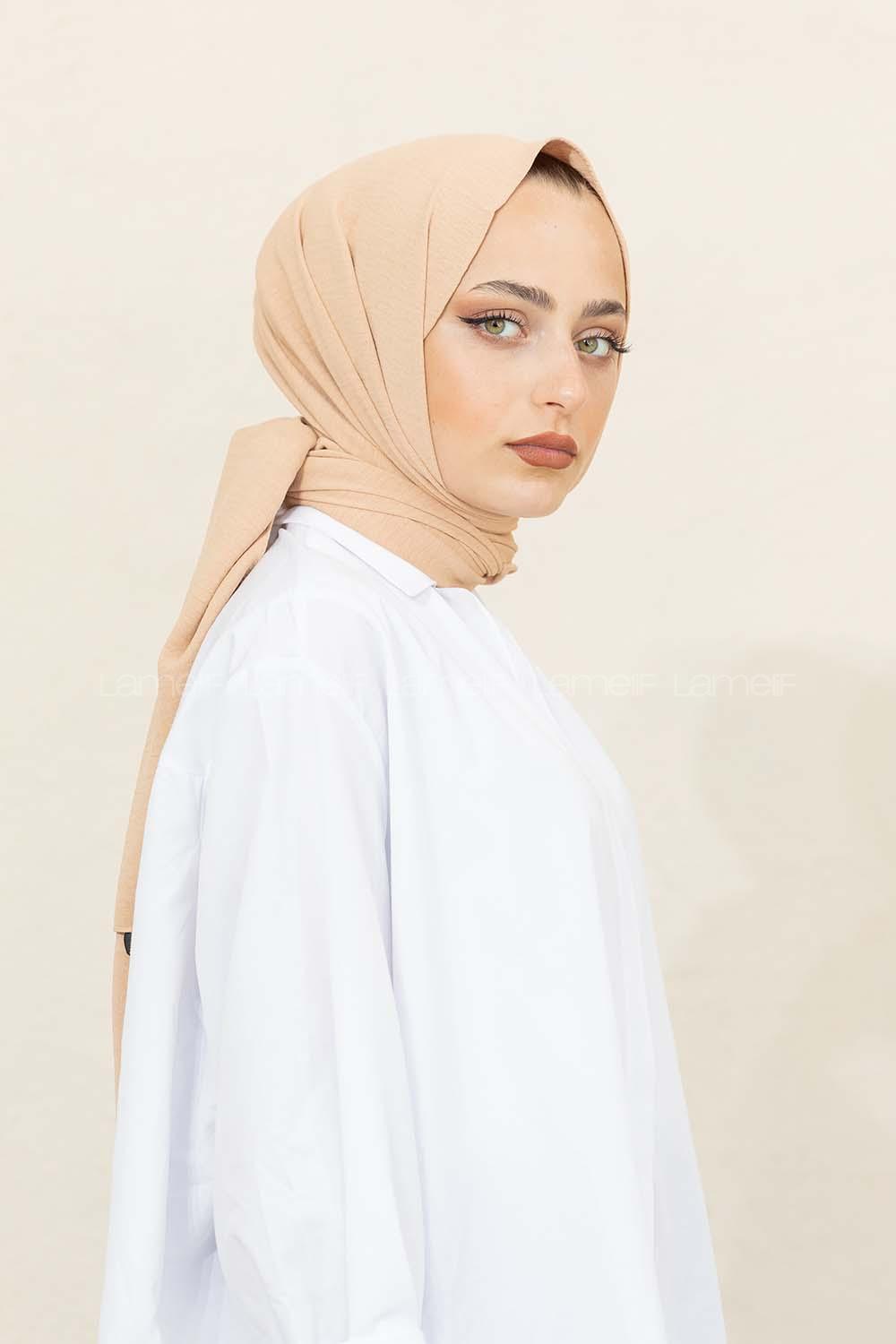 Modalamelif Keten Caz Şal Karamel