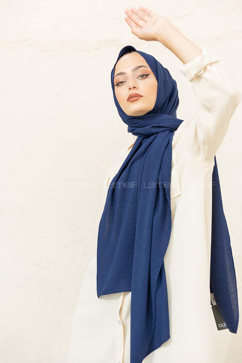 Modalamelif Keten Caz Şal Lacivert