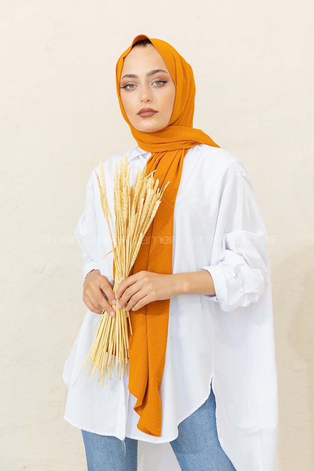 Modalamelif Keten Caz Şal Oranj