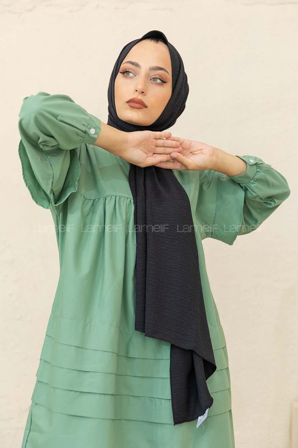 Modalamelif Keten Caz Şal Siyah