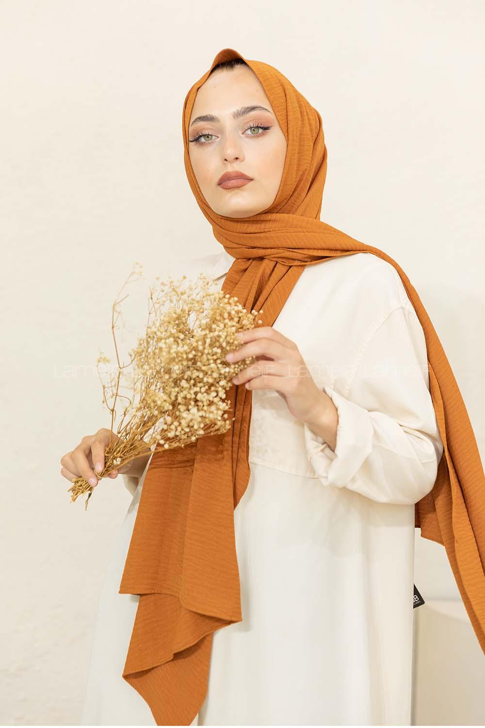 Modalamelif Keten Caz Şal Tarçın