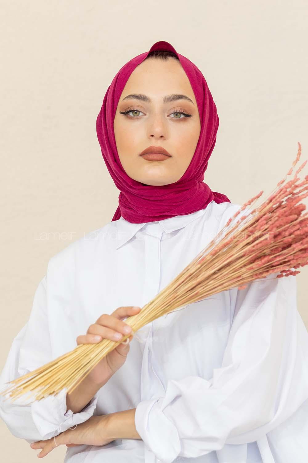 Modalamelif Düz Flamlı Erik Moru Şal