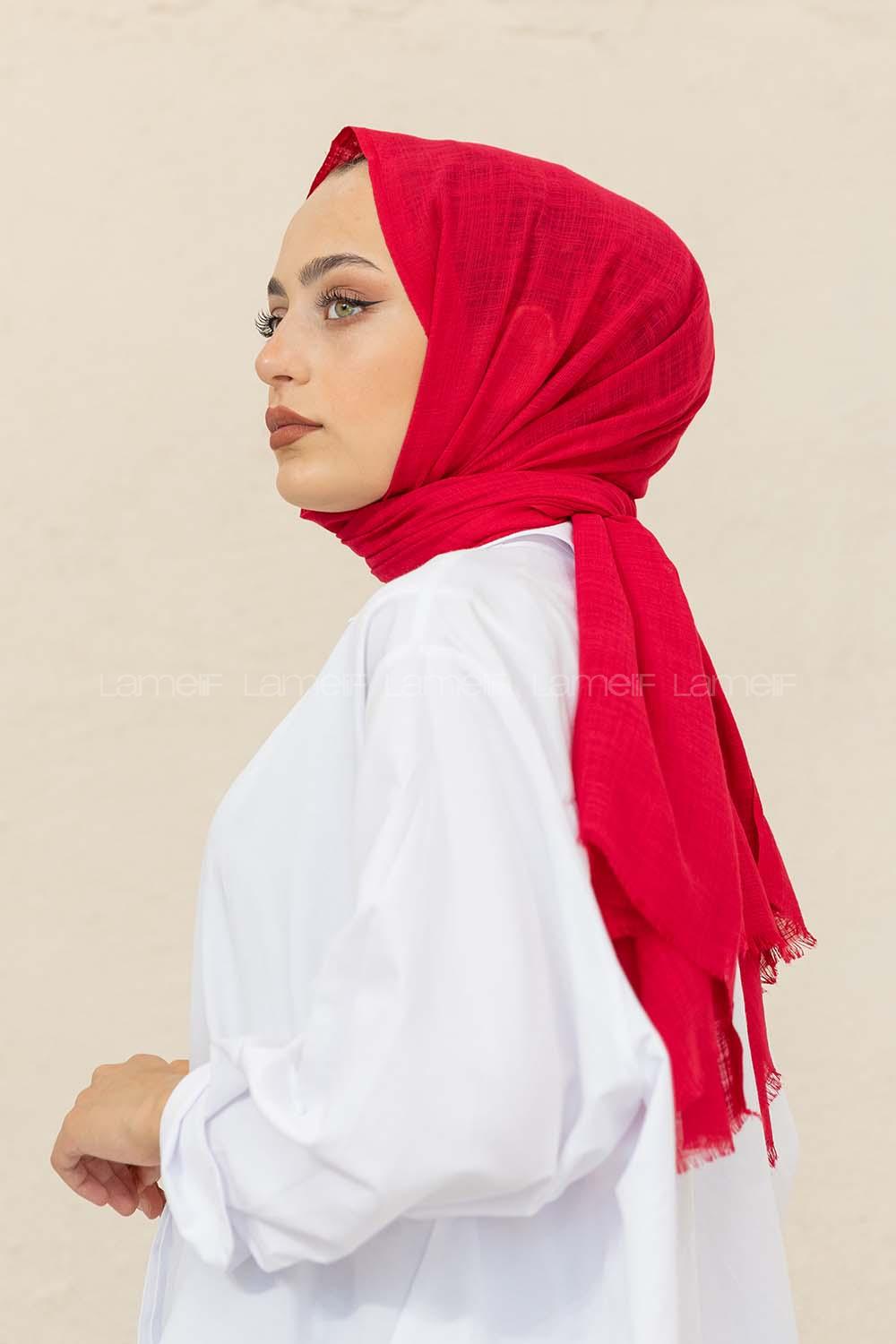 Modalamelif Düz Flamlı Fuşya Pembesi Şal